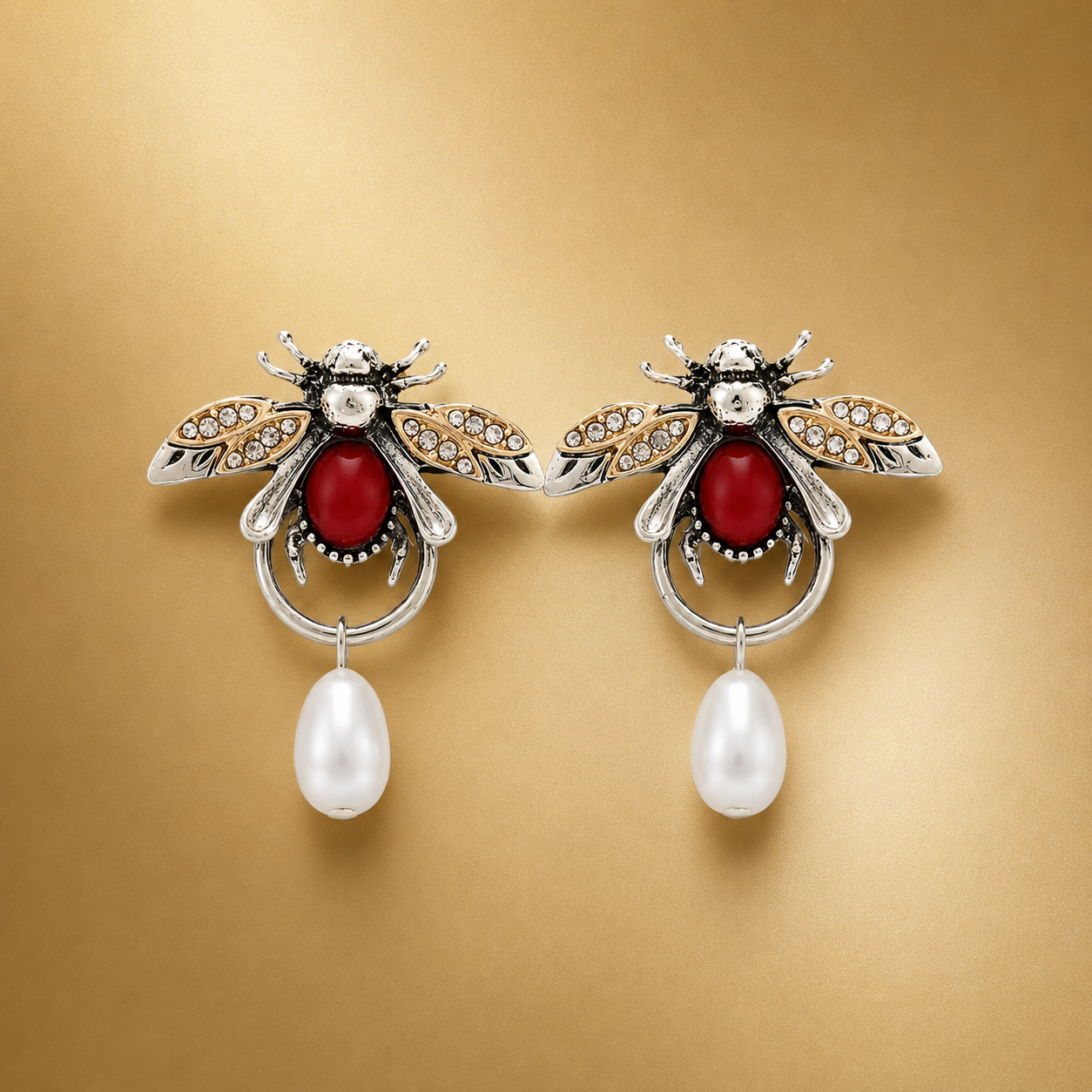 Ruby Queen Bee Earrings
