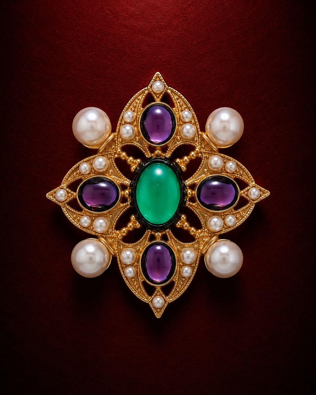 Amethyst Regalia Brooch