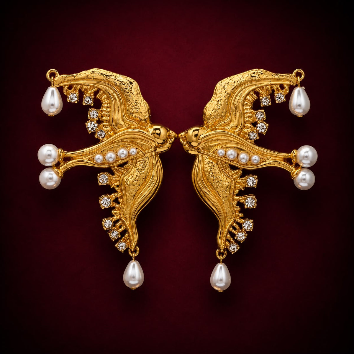 Pearl Eagle Chandelier Earrings