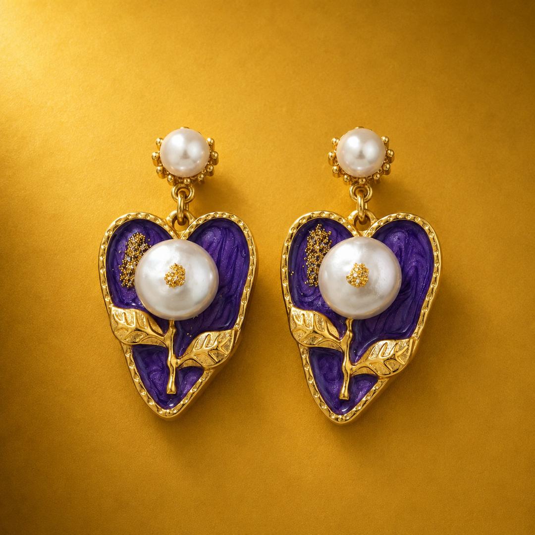 Violette Fleur de Perle Earrings
