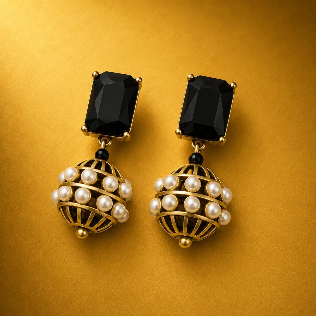 Noir Heritage Pearl Earrings