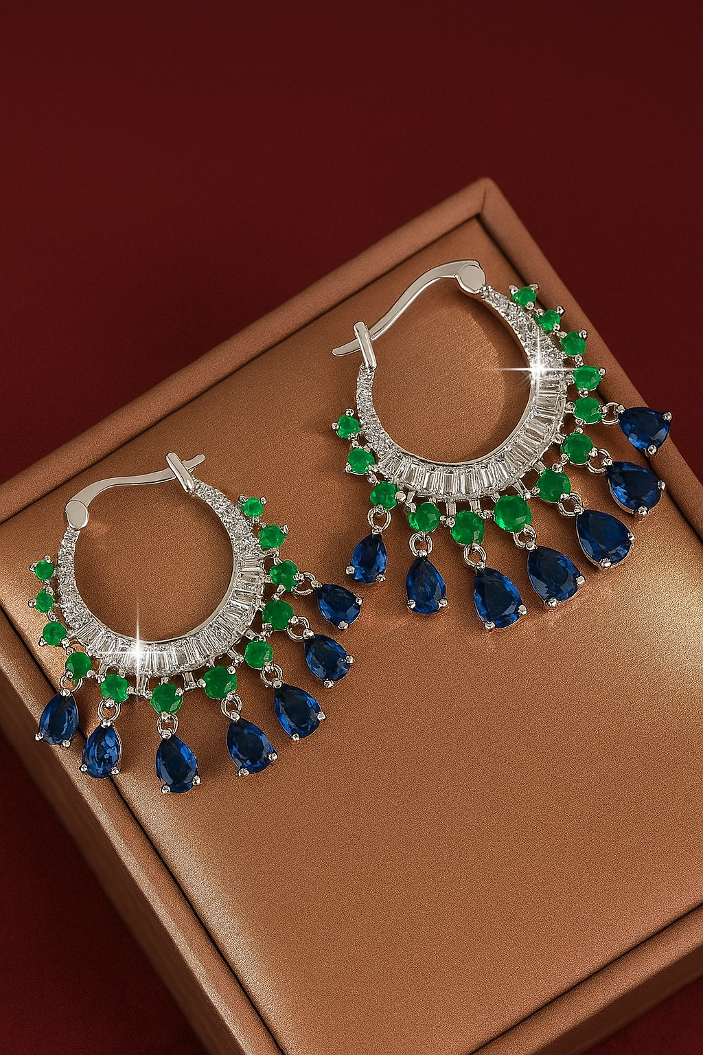 Emerald & Sapphire Earrings