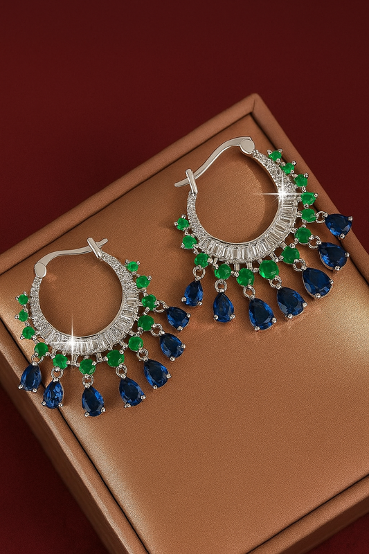 Emerald & Sapphire Earrings