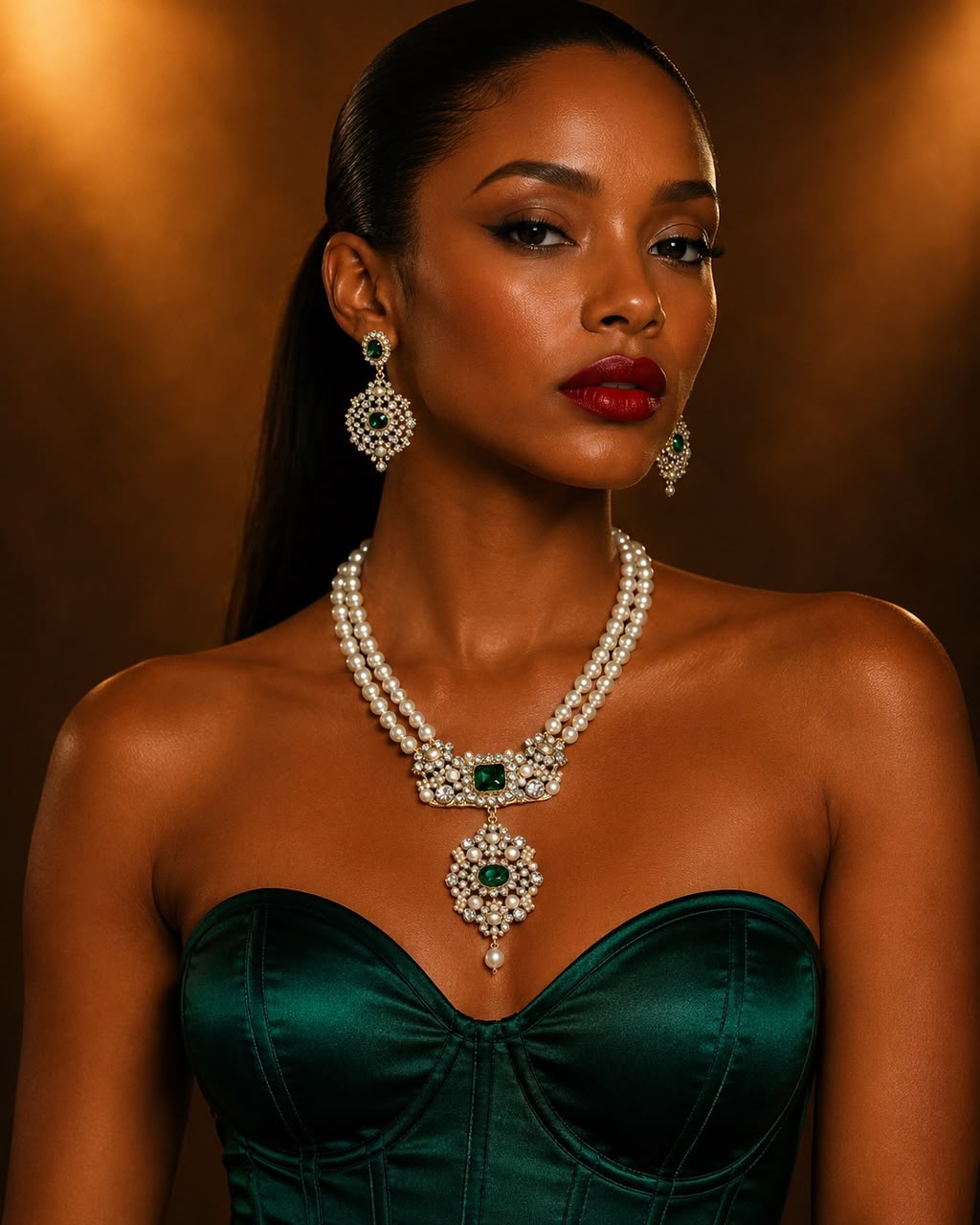 Emerald Regency Pearl Parure