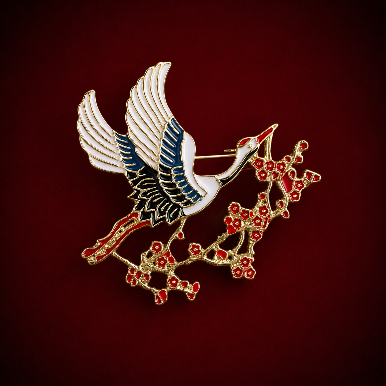 Crane of Spring Brooch