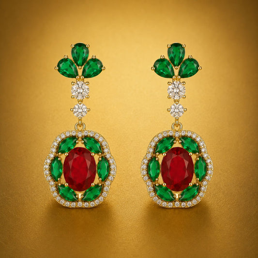 Imperial Garnet Drop Earrings