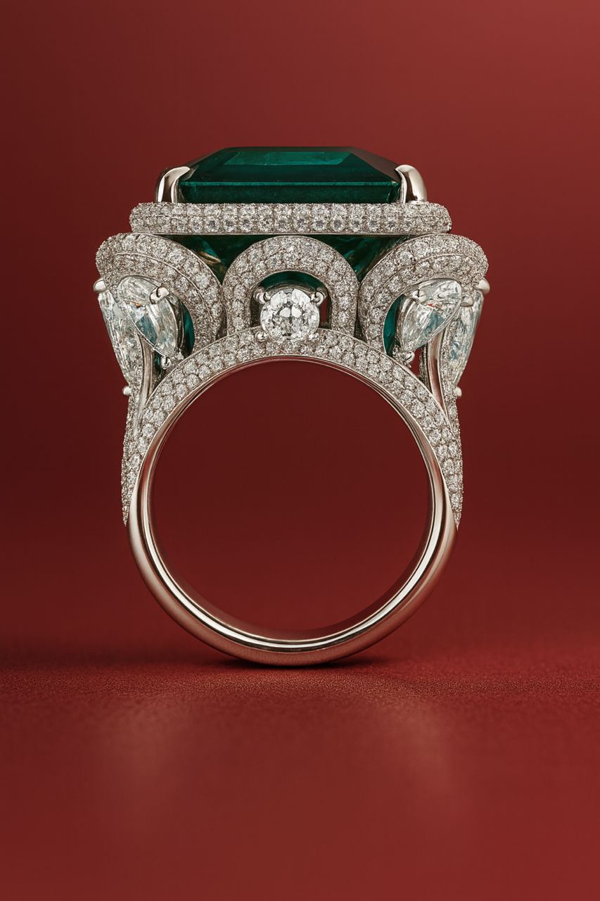 Emerald Tiara Ring