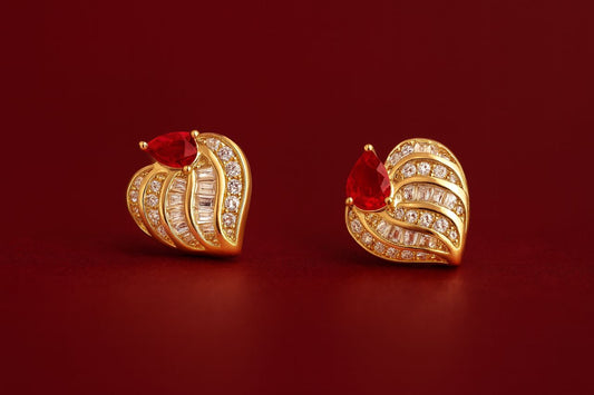 Hearts of Gold Studs