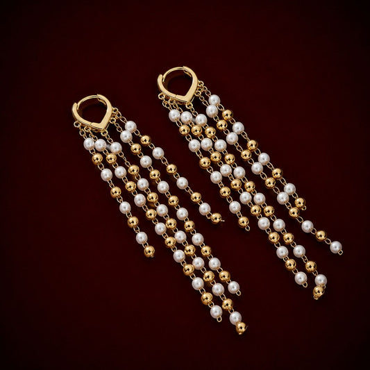 Pearl Cascade Tassel Earrings