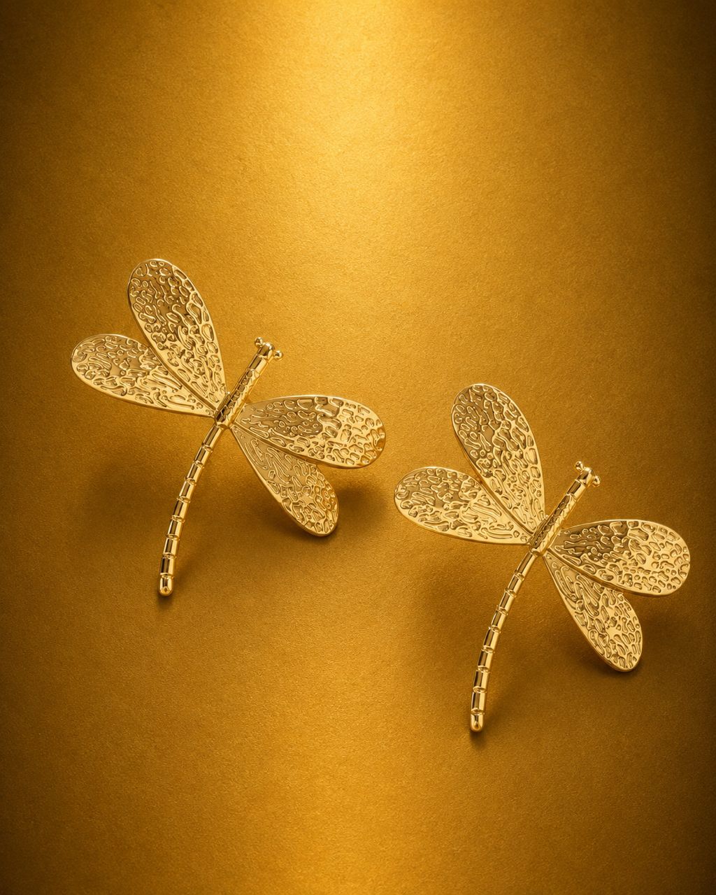 Gilded Dragonfly Chunky Stud Earrings