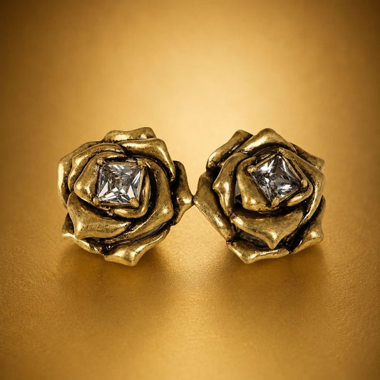 Heirloom Rose Stud Earrings