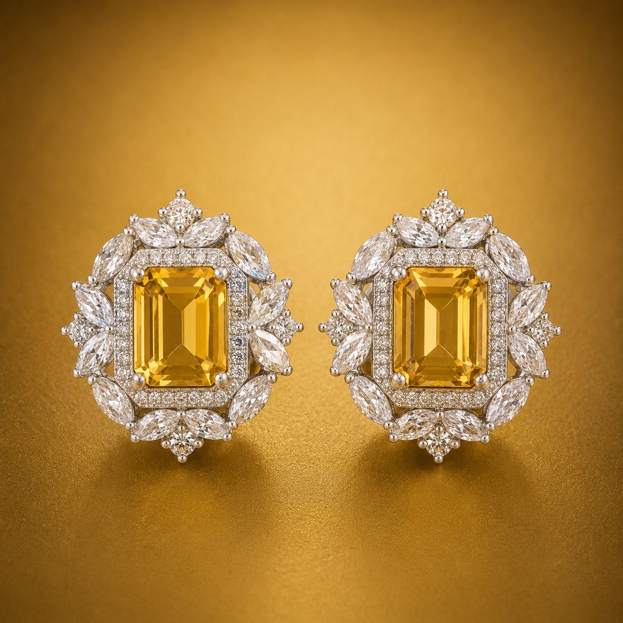 Golden Vendure Heirloom Stud Earrings