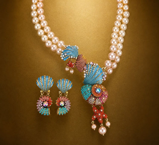 Coral Tides Pearl Parure