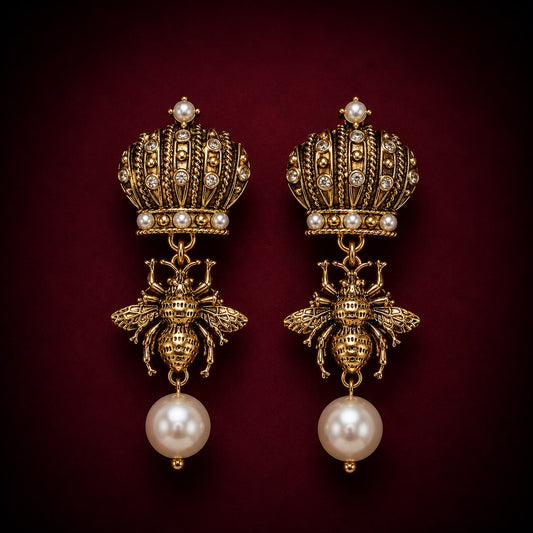 Royal Bee Pearl Earrings