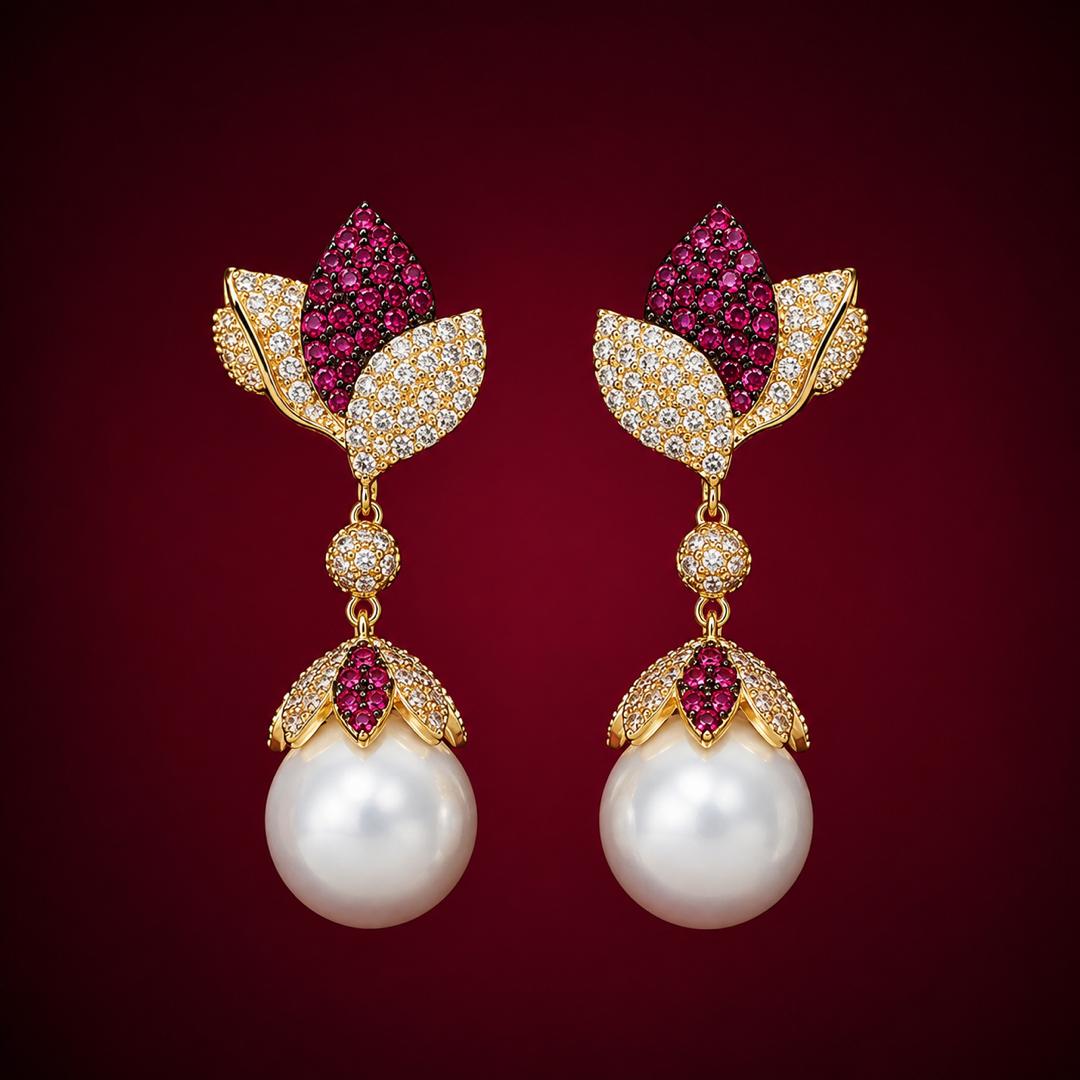Roseraie de Perle Earrings