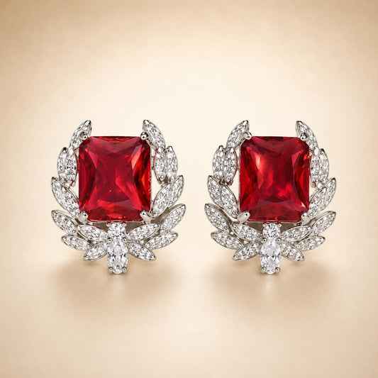 Crimson Heirloom Stud Earrings