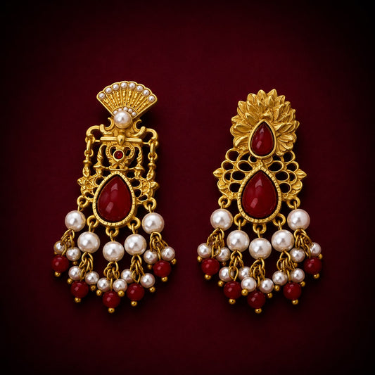 Crimson Royale Chandelier Earrings