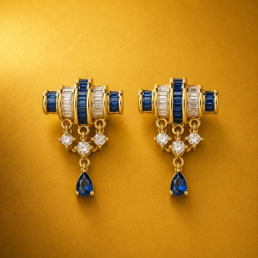 Bleu Imperial Dainty Drop Earrings